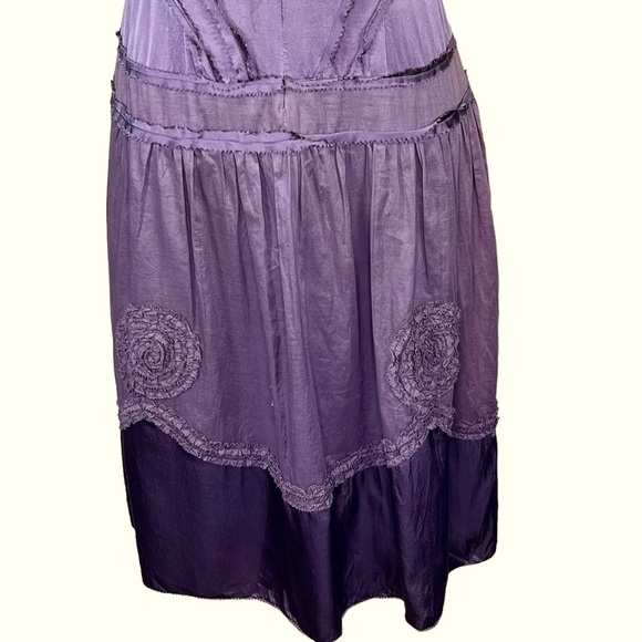 Saja Women’s Boho Lightweight Cotton Plum Midi Dress With Mini Ruffle De… - Picture 9 of 16